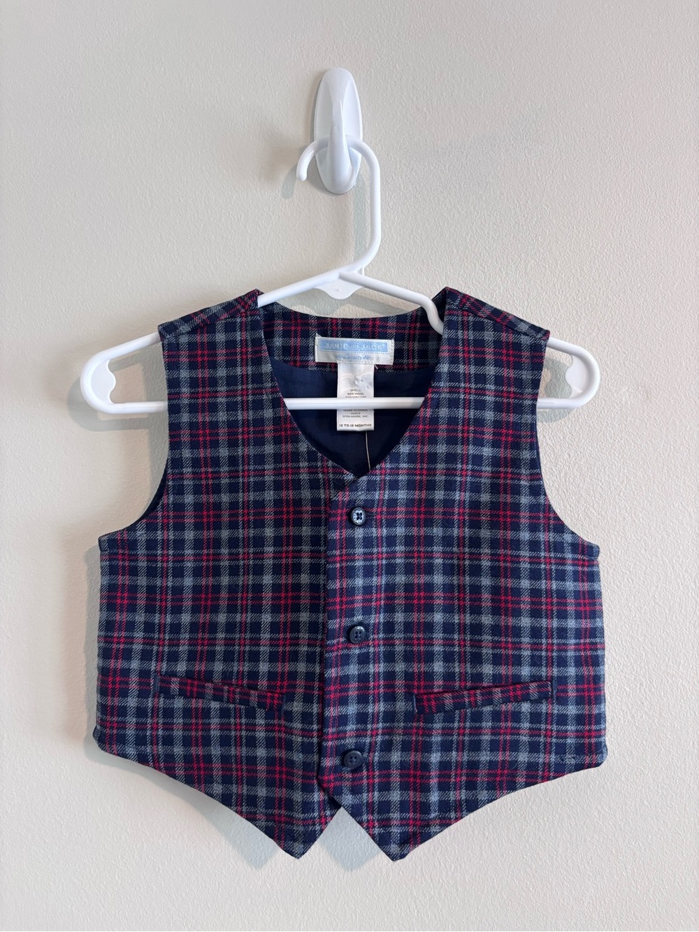 NWT Janie and Jack Plaid Vest & Trouser Set
